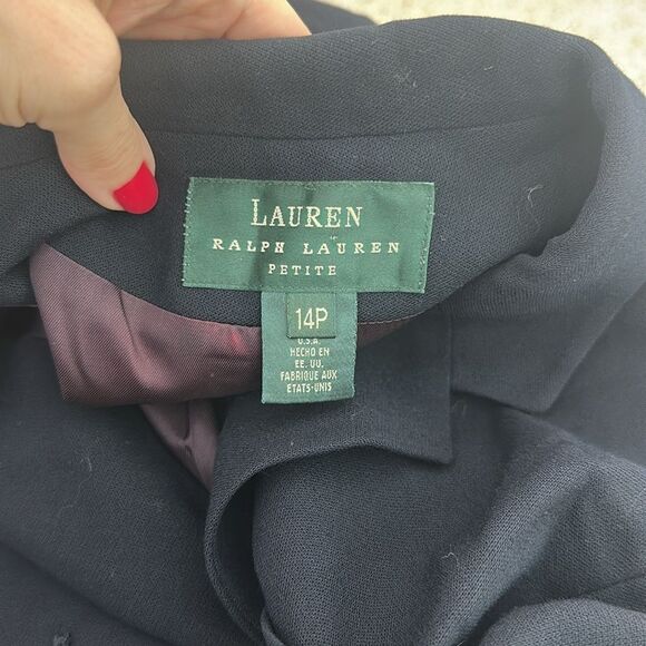 Ralph Lauren crest wool navy blazer gold button 14P lined - Picture 5 of 9